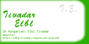 tivadar elbl business card